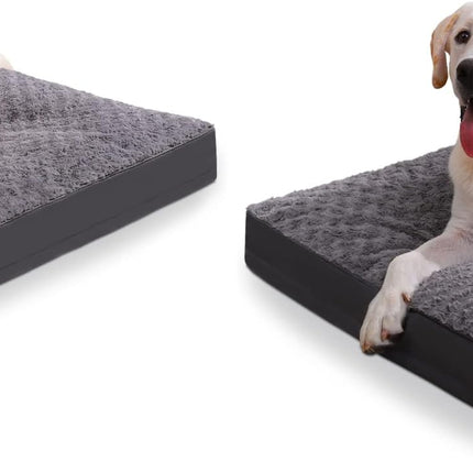 Washable Dog Bed for Crate Waterproof for Medium Dogs,41x27 Inch,Gray