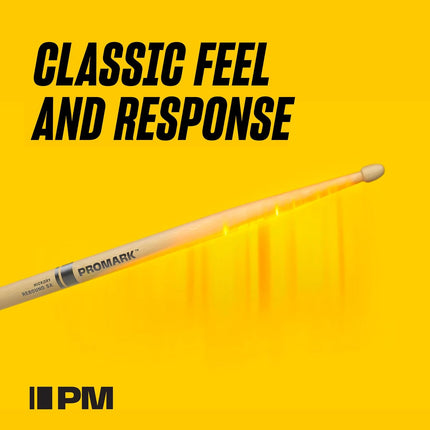 ProMark Forward Rebound 2B ActiveGrip Drumsticks, R2BAG, Tacky Active Grip Finish, Black Drum Sticks, Acorn Tip, Hickory Wood - 1 Pair
