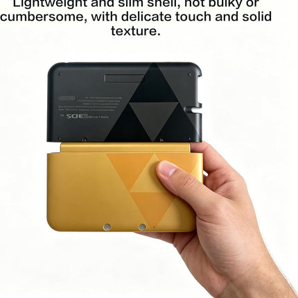 Replacement Shell for Nintendo 3DS XL, Minimalist Black Gold Protective Case, Precise Cutouts Custom Housing, Retro Gaming Style Handheld Console Replacement Cover