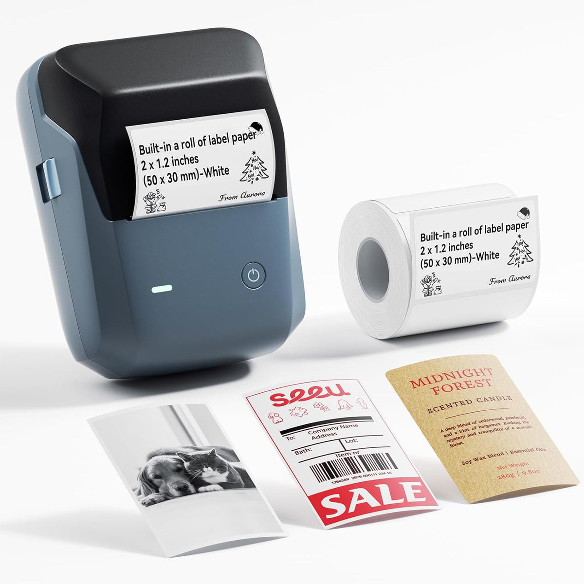 Pro 300DPI HD Blue Label Maker with White Label Roll