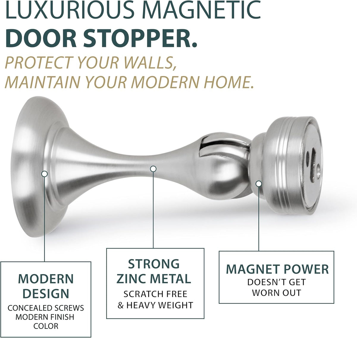 Magnetic Door Stopper, Scratch Free Magnetic Door Catch for - photo 2