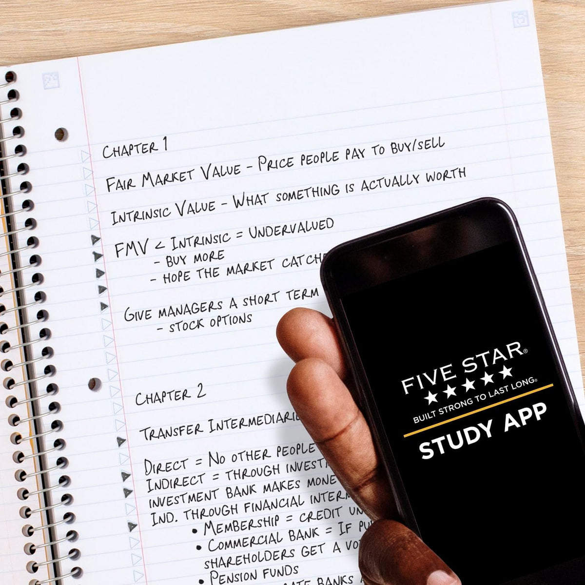 Spiral Notebook + Study App, 6 Pack, 5 Subject, College Ruled Paper, Fights Ink Bleed, Water Resistant - photo 2