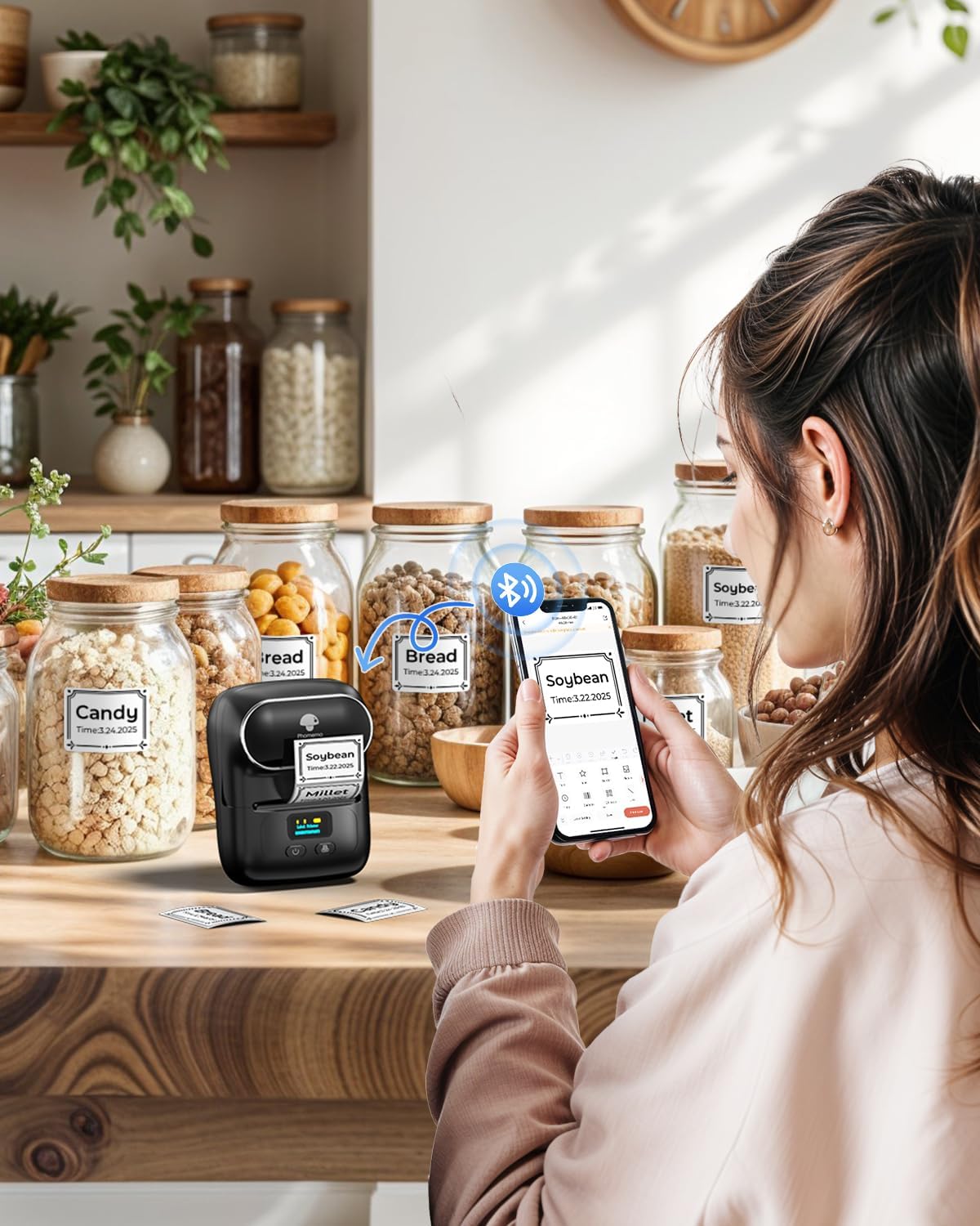 Label Makers - Barcode Label Printer Bluetooth Label Maker Portable Thermal Printer for Small Business - photo 4