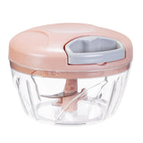 ‌Manual Food Processor Vegetable Chopper, Portable Hand Pull String Garlic Mincer Onion Cutter for Veggies, Suitable for Vegetables, Ginger, Garlic, Fruits, Onion, Potato, Salad (Pink 500 ml)‌