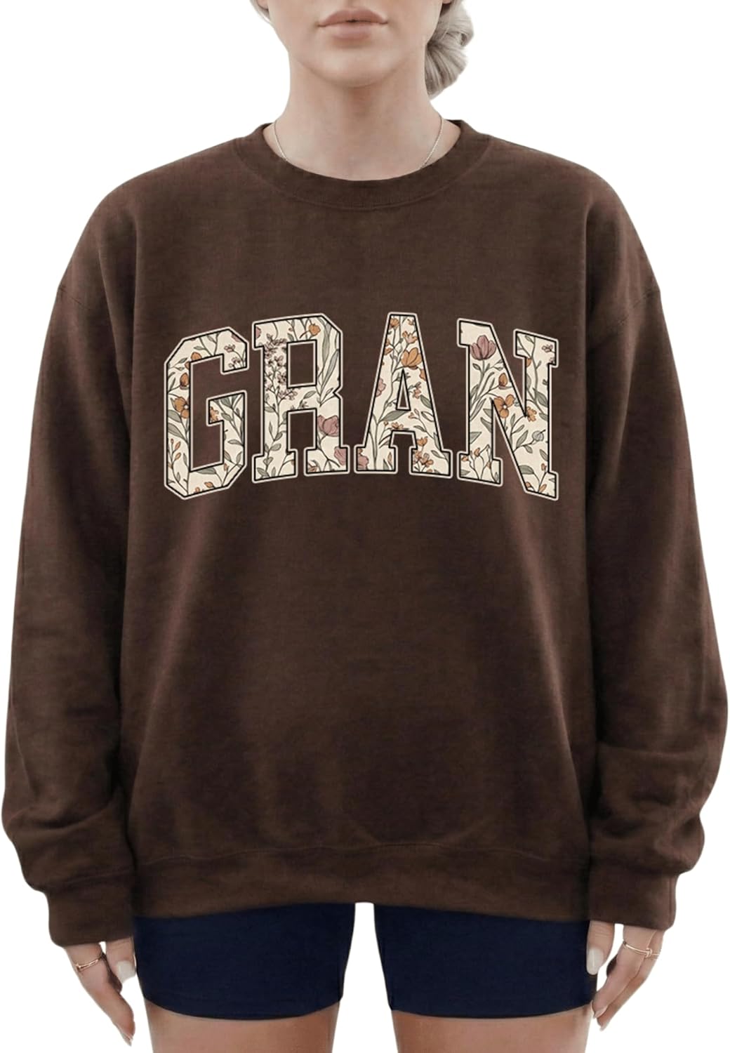 Women's Mama Grandma Auntie Floral Varsity Sweatshirt - photo 4