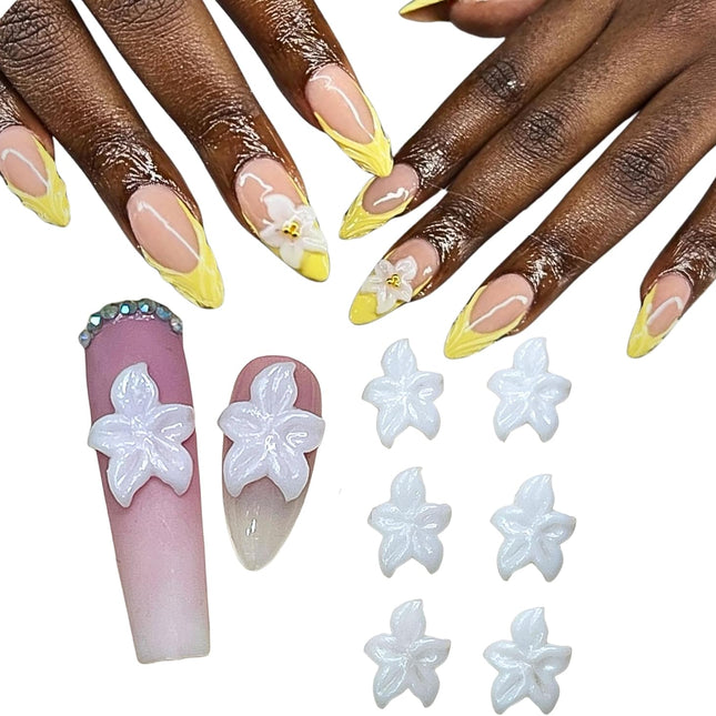 Set 8Pcs Gel 3D Flowers Nails Charms Handmade by Gel
