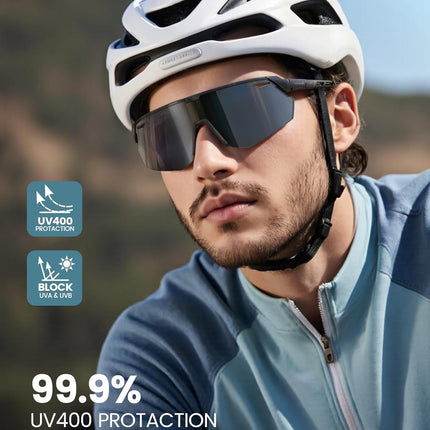 Lamicall 24g Polarized Sports Sunglasses for Men Women - UV400 Protection Sun Glasses Gifts for Running Cycling Baseball