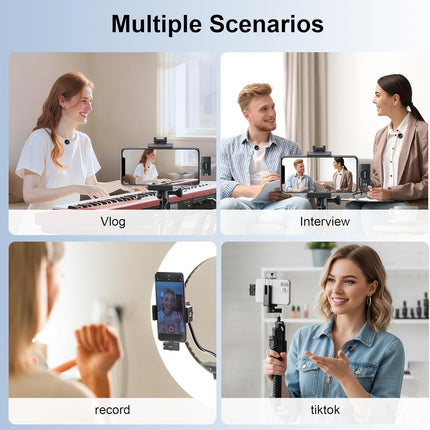 Wireless Lavalier Microphone for iPhone 16/15/14/13, iPad & Android, Magnetic Clip-on Mini Mic with Charging Case,30H Playtime Plug-Play Lapel Lavalier Mic for Vlog TikTok, AI Noise Reduction