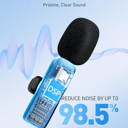 MENERESAS 3-in-1 Mini Microphone for iPhone: Wireless Lavalier Microphones for iOS/Android/Camera - Noise Reduction Lapel Mic, Clip on Mic for Video Recording Vlog, YouTube