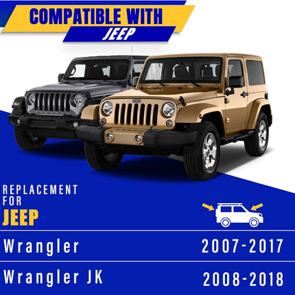 3 wipers Replacement for 2007-2017 Jeep Wrangler/2008-2018 Jeep Wrangler JK, Windshield Wiper Blades Original Equipment Replacement - 15"/15"/13" (Set of 3) U/J HOOK