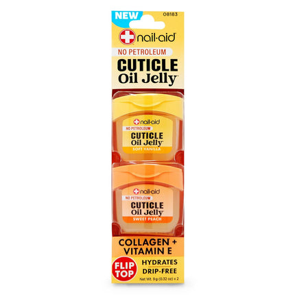 Nail-Aid Cuticle Oil Jelly, Press-On Friendly Non-Drip Cuticle Treatment for Dry Cracked Cuticles and Hangnails, Collagen + Vitamin E, CleanClick™ Secure Flip-Top Cap, Petroleum-Free