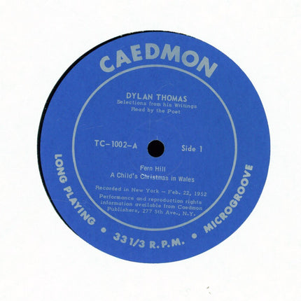 Dylan Thomas Reading A Child's Christmas in Wales and Five Poems Volume 1