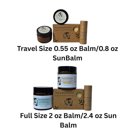 Skincare Kit – Grass-Fed Tallow Moisturizer, Natural Sun Balm, Soap & Lip Balm – Peony, Amber & Star Fruit Essential Oil Blend, Different Sizes (Travel Size)
