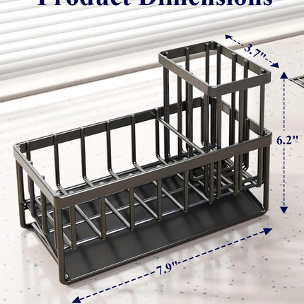 Sponge Holder for Kitchen Sink, 7.9" Wide - 1 Tier, Black