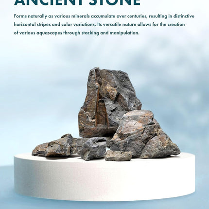 SubstrateSource Natural Aquarium Stones - Angular Dark Brown & Rust-Toned Decorative Rocks w/Layered Texture - Freshwater Aquascaping, Betta Fish Tank, Reptile Enclosure, Hermit Crab - Ancient, 10 LB