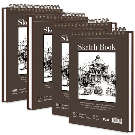 9" x 12" Sketch Book_Top Spiral Bound Sketchbook_100Sheets 68lb/100gsm