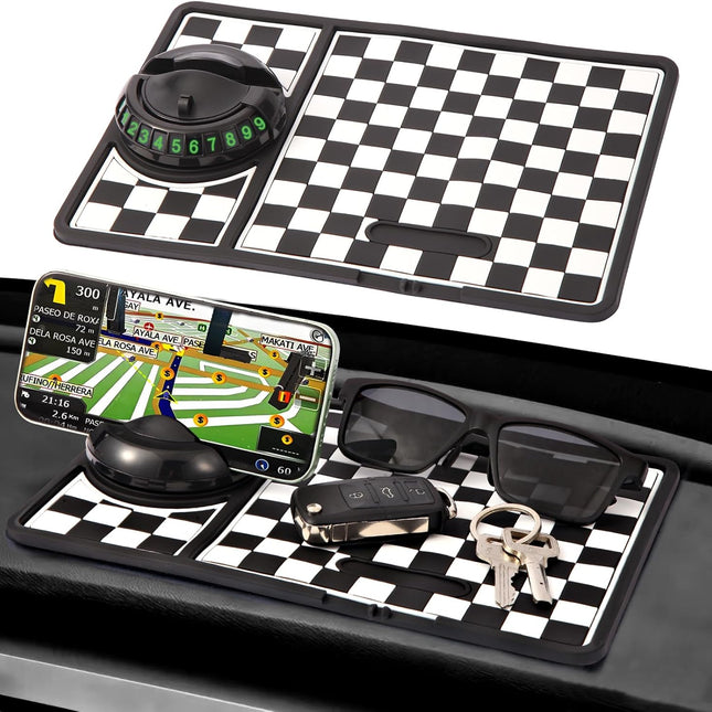 Multifunction Car Anti-Slip Mat, Rotatable Anti Skid Car Dashboard Pad with