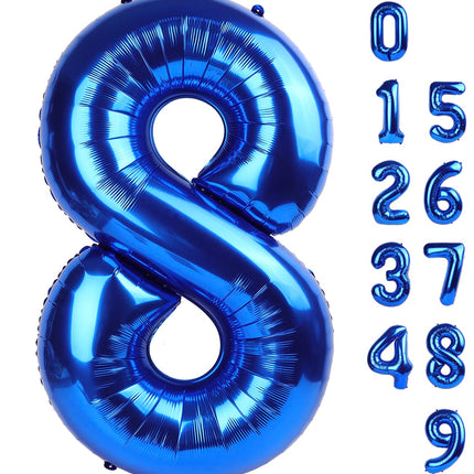 Number Balloons 5 Balloon Blue Birthday Decorations for Men Party, 40 Inch