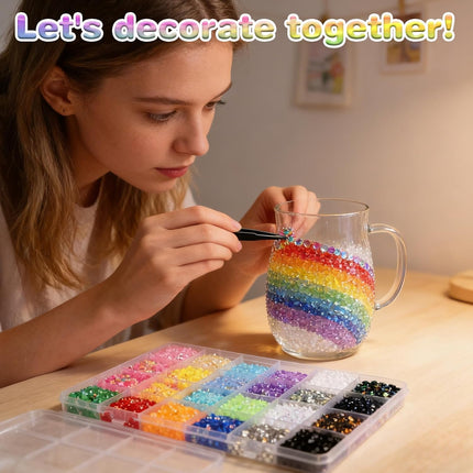 Multicolor High-Gloss Resin Flatback Rhinestones (3mm) with 3Pcs B7000 Jewelry Glue - DIY Bedazzling Kit for Diamond Art, Nail Art & Crafts (32000)