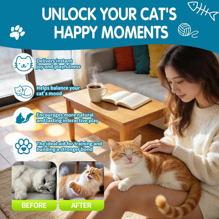 Premium Catnip Spray for Cats – 100% Natural Ingredients, Boosts Energy,Relieves Stress – Renews Toys, Reduces Scratching, Easy-to-Use & Mess-Free 2.71 Fl OZ (Blue-Green, M)