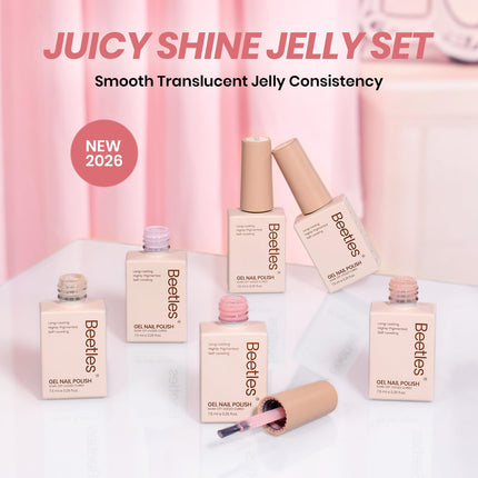 Jelly Gel Nail Polish Set, 6 Colors