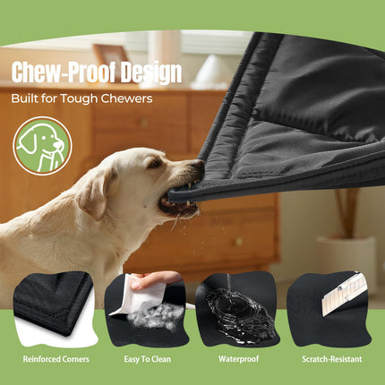 Chew Proof Dog Bed, Durable Dog Crate Pad, Medium (22"x35")