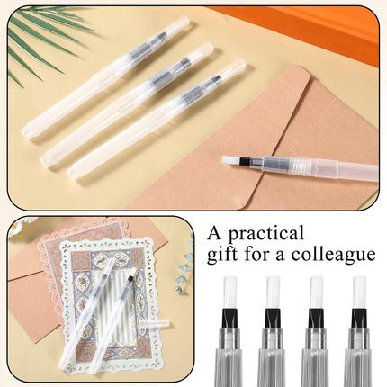 4 Pcs Pencil Style Envelope Moistener, Envelope Sealer Moistener with Nylon Brush Head Stamp Moisteners Mailing Letter Licker Envelopes Wetter for Office Classroom, Clear