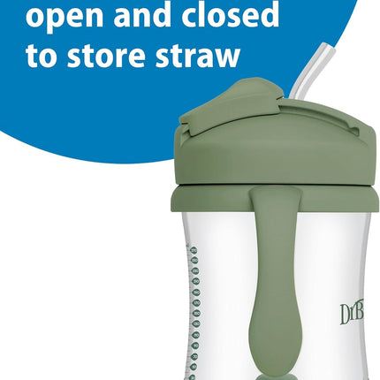 Dr. Brown's Milestones Baby's First Straw Cup, Training Cup with Weighted Straw, 9 oz/270 mL, BPA-free, 6m+, Dark Blue, 1-Pack
