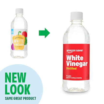 Amazon Saver, Distilled White Vinegar, Great for Cooking and Cleaning, 16 Fl Oz