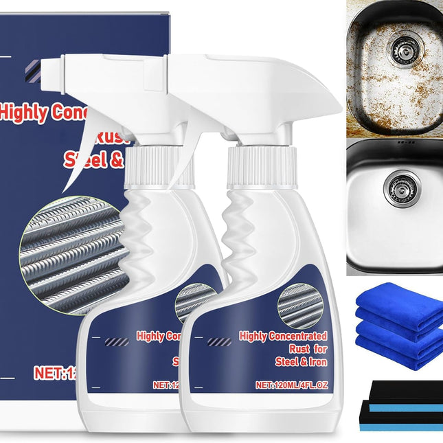 2-Pack Highly Concentrated Multipurpose Rust Remover Spray for Metal