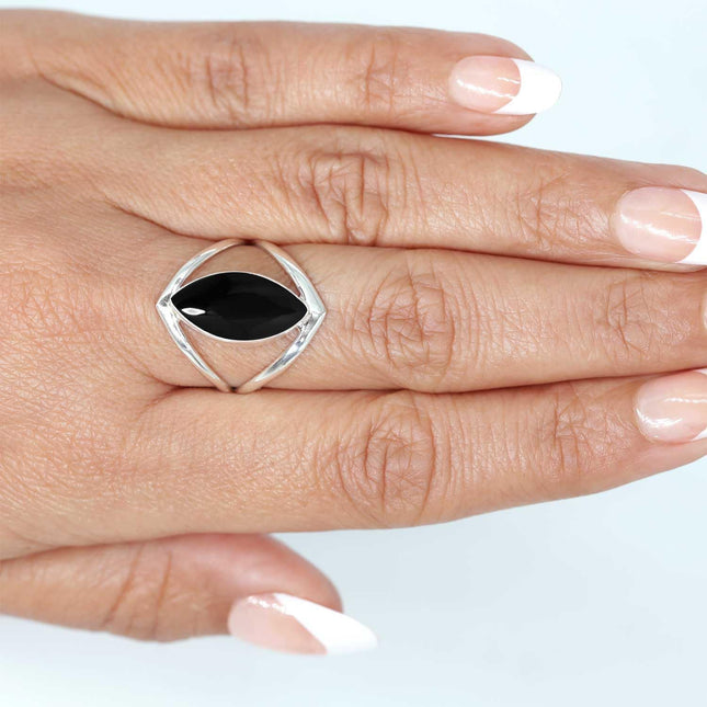 Natural Gemstone Ring with Garnet, Tiger Eye and Amber