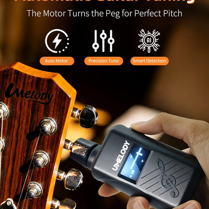Automatic Guitar Tuner 3-in-1 with Metronome & String Winder, Smart Digital Chromatic Tuning Tool for Acoustic & Electric Guitar, Ukulele Tuner for Beginners and Musicians