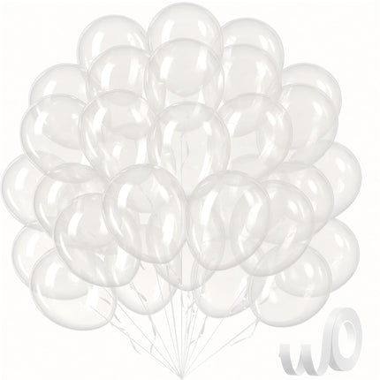 White Balloons 12 inch, White Latex 50pcs Party Balloons