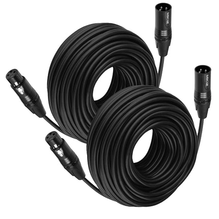 XLR Cables for Microphone 50 Feet 2-Pack