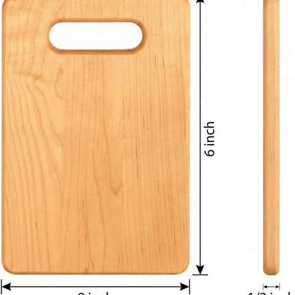 Handcrafted Maple Wood Cutting Board with Built-In Handle – Premium U.S.A. Made, Multiple Sizes – Thick Solid Maple, Chopping Block Perfect for Kitchen Prep or Personalized Engraved Gifts (Small)