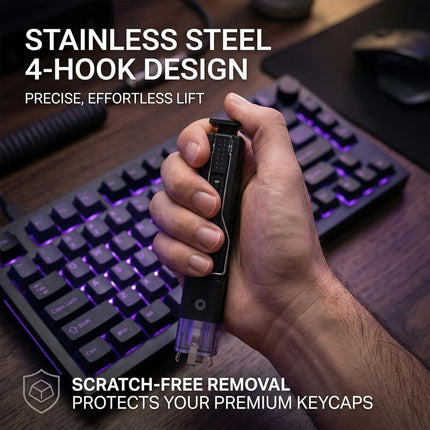 2-in-1 Keycap Puller & Switch Puller Tool with 2 Cleaning Brushes, 4-Claw Spring-Loaded Switch Remover by JM.JEEMI, Keyboard Maintenance Kit Compatible with Cherry MX Gateron Kailh Outemu Switches