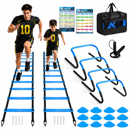 2 Pack Agility Ladder, Soccer Speed Training Equipment Set