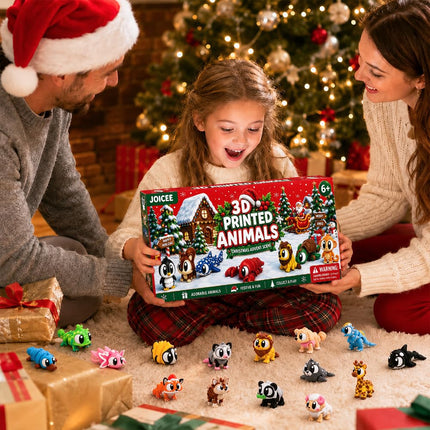2026 Christmas Advent Calendar with Mini 3D Printed Animals Toys