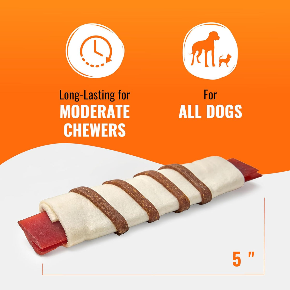 Triple Flavor Beef Tendon Wraps for Adult Dogs, 8 Count - photo 3