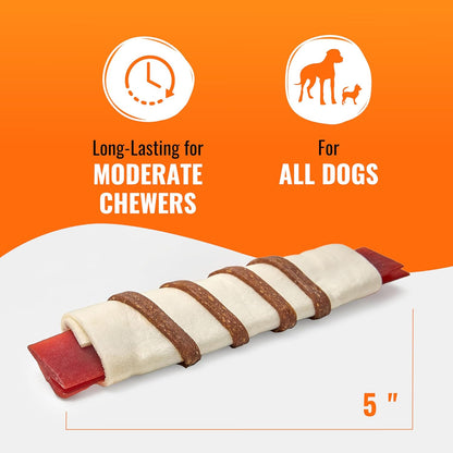 Triple Flavor Beef Tendon Wraps for Adult Dogs, 8 Count - photo 3
