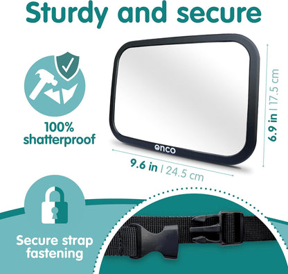 Rear-Facing Baby Car Mirror - Convex, Shatterproof, Shakeproof, 360° Rotation - photo 5