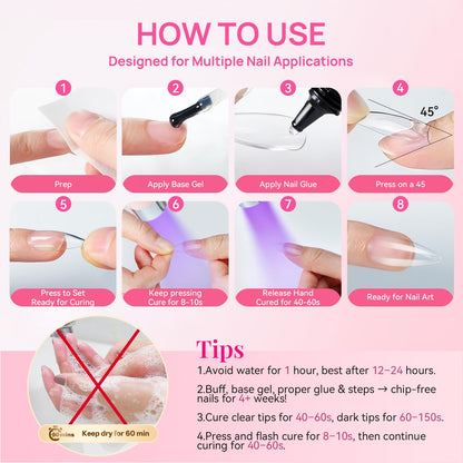 Solid Nail Glue Gel for Press-On Nails, 2 x 20g - photo 3