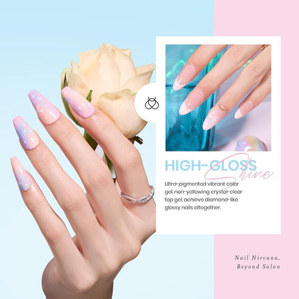 beetles Pastel Gel Polish Set - 20 Colors Spring Gel Nail Kit Dreamy Town Collection Macaroon Pink Yellow Green Blue Glitter Manicure Kit with 3Pcs Base Top Coat Uv LED Summer Gifts for Women
