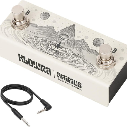 Animus Dual Momentary Footswitch Controller for Guitar Pedals, 1×TRS&2×TS Outputs to Control Up to 3 Pedals, Passive TRS A/B Mapping Switch, Includes TRS Cable(Animus Khaki)