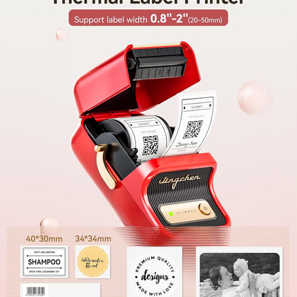 NIIMBOT B21 Label Maker Inkless Bluetooth Label Printer, 2 Inch Portable Thermal Label Machine for Small Business, Address, Logo, Clothing, Mailing, Candles, Jewelry, Sticker Printer for Gift, Red