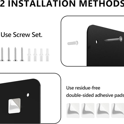 2 Pack Magnetic Board for Wall, 17.5" x 11.4" Magnet Bulletin Memo Board, Metal Sheets to Display Magnetic Letter Number Souvenir, Notes, Poetry, Photos, Black