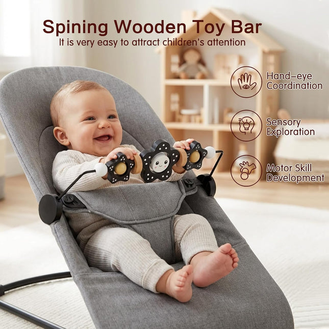 Baby Bouncer Toy Bar, Compatible with Baby Bjorn Bouncer, Wooden Baby Bouncer Toy Bar Attachment - photo 2