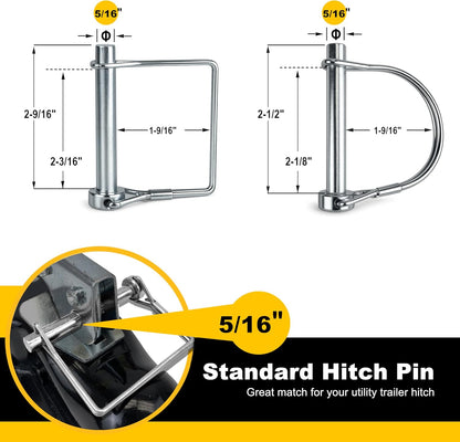 12-Pack Trailer Hitch Pin Assortment, 1/4" and 5/16" Diameter, Square and Arch Wire Lock Pins - photo 4