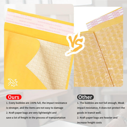Kraft Bubble Mailers 8.5x11inch 25Pack Yellow Self-Seal Padded Envelopes Bubble Opaque Padded Mailers Shipping Bags for Small Businesses to Package and Mail Jewelry, Electronic Products