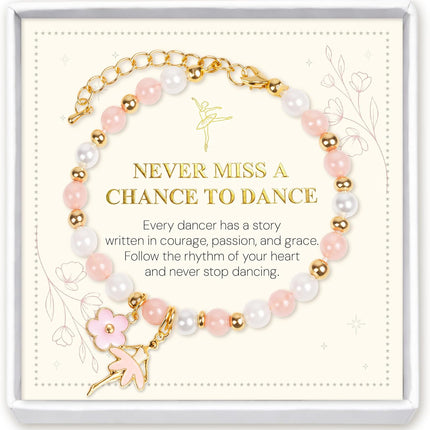 Dance Recital Gifts for Girls, Ballet Dancer Ballerina Bracelet Jewelry for Daughter Granddaughter Niece Friends Dance Team, Dance Gifts for Teen Girls, Pulsera Para Niñas